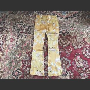 Tba Swan Lake silk pants trousers, yellow & pink, ballet, ballerina, like new, S